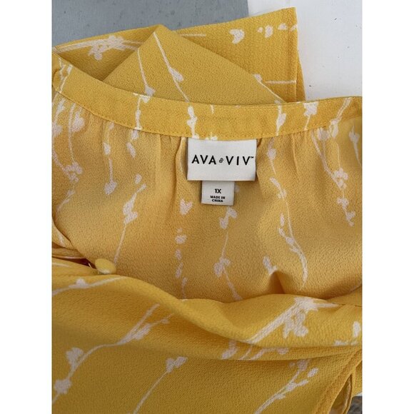 Ava & Viv Art Wear Yellow Tank Top Summer Travel Plus Size 1X - Picture 6 of 7